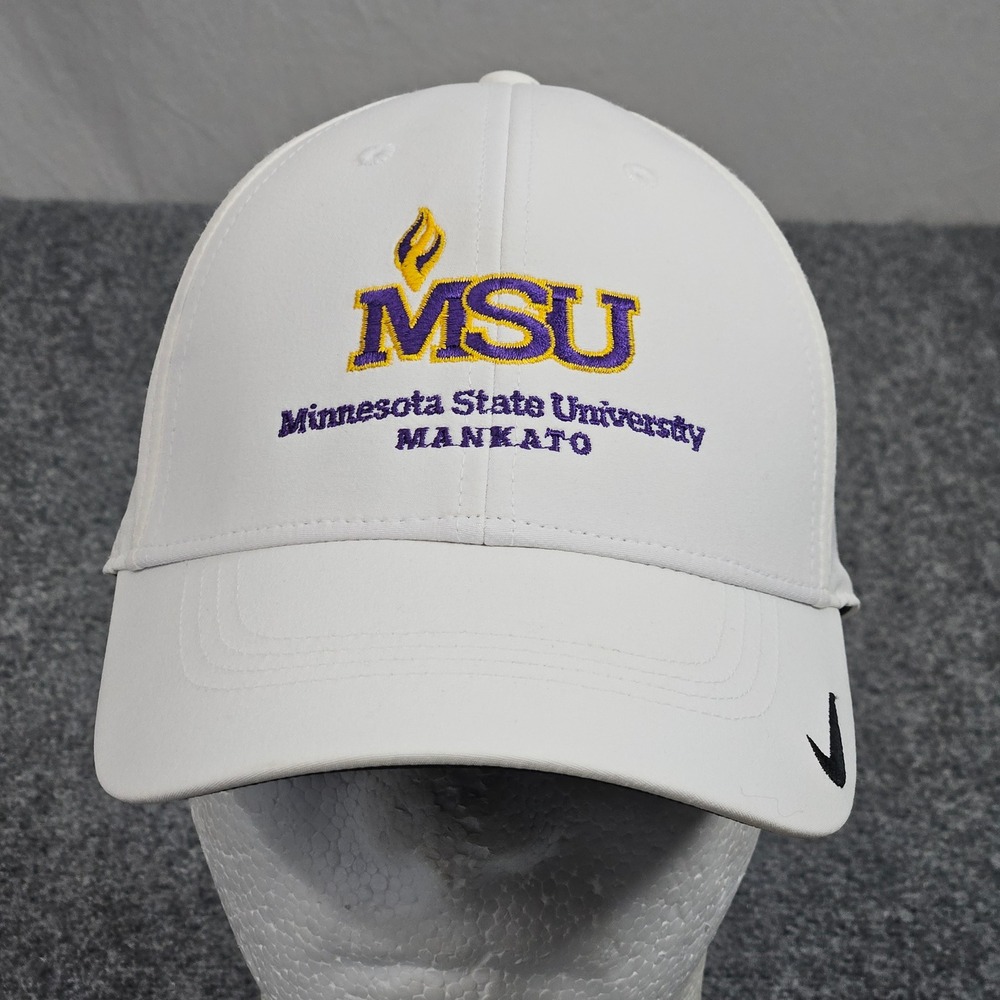 Minnesota State Mankato Nike Club Cap‎ M/L Hat White Dri-FIT Baseball University